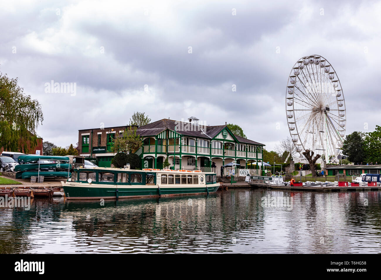 The Boat House on the river Avon at Stratford upon Avon, Warwickshire, West Midlands. Stock Photo