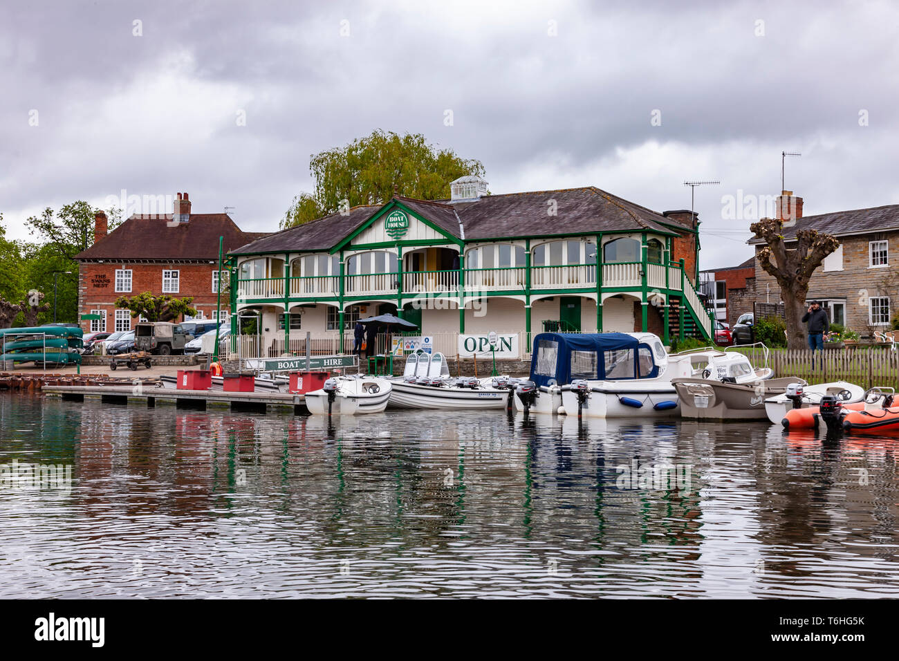 The Boat House on the river Avon at Stratford upon Avon, Warwickshire, West Midlands. Stock Photo