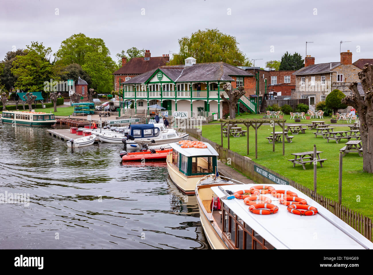 The Boat House on the river Avon at Stratford upon Avon, Warwickshire, West Midlands. Stock Photo