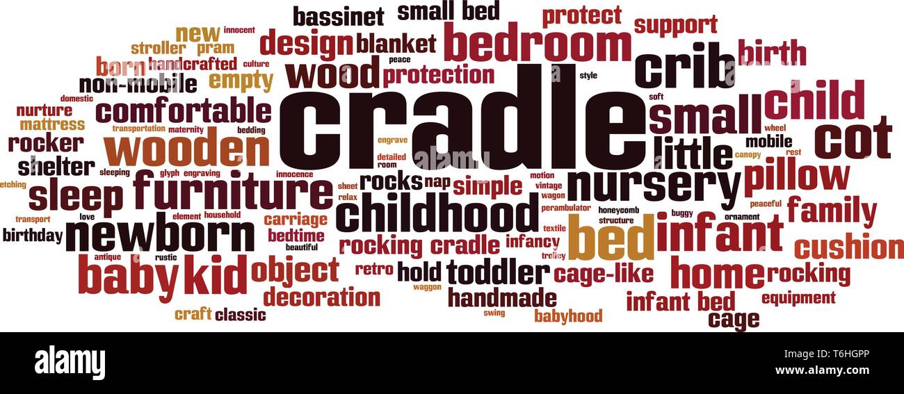 Cradle word cloud concept. Collage made of words about cradle. Vector