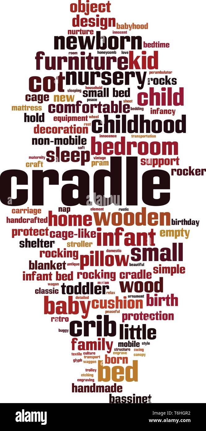 Cradle word cloud concept. Collage made of words about cradle. Vector