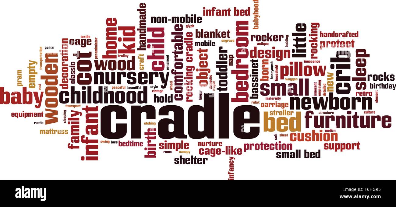 Cradle word cloud concept. Collage made of words about cradle. Vector