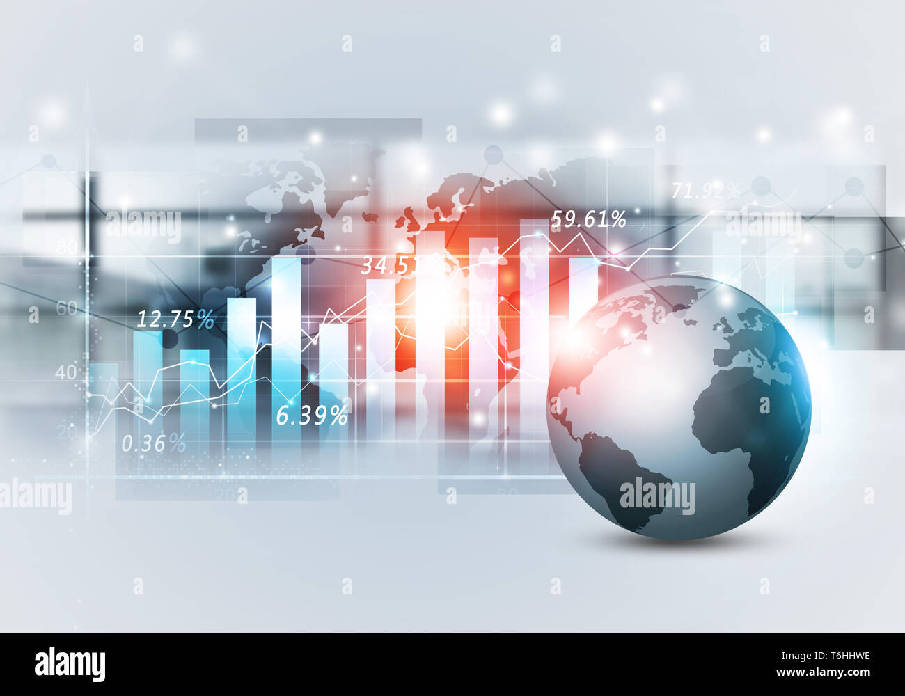 business stock market digital diagram finance graph background. mixed ...