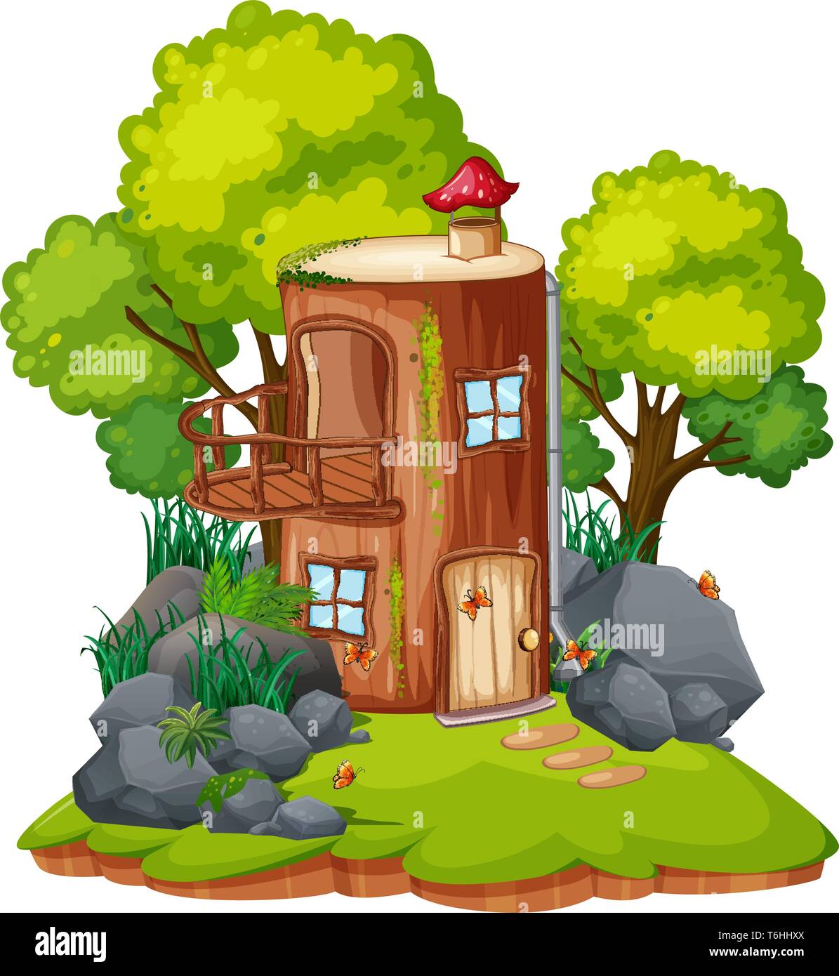 An Fantasy Mushroom House Illustration Stock Vector Image Art Alamy