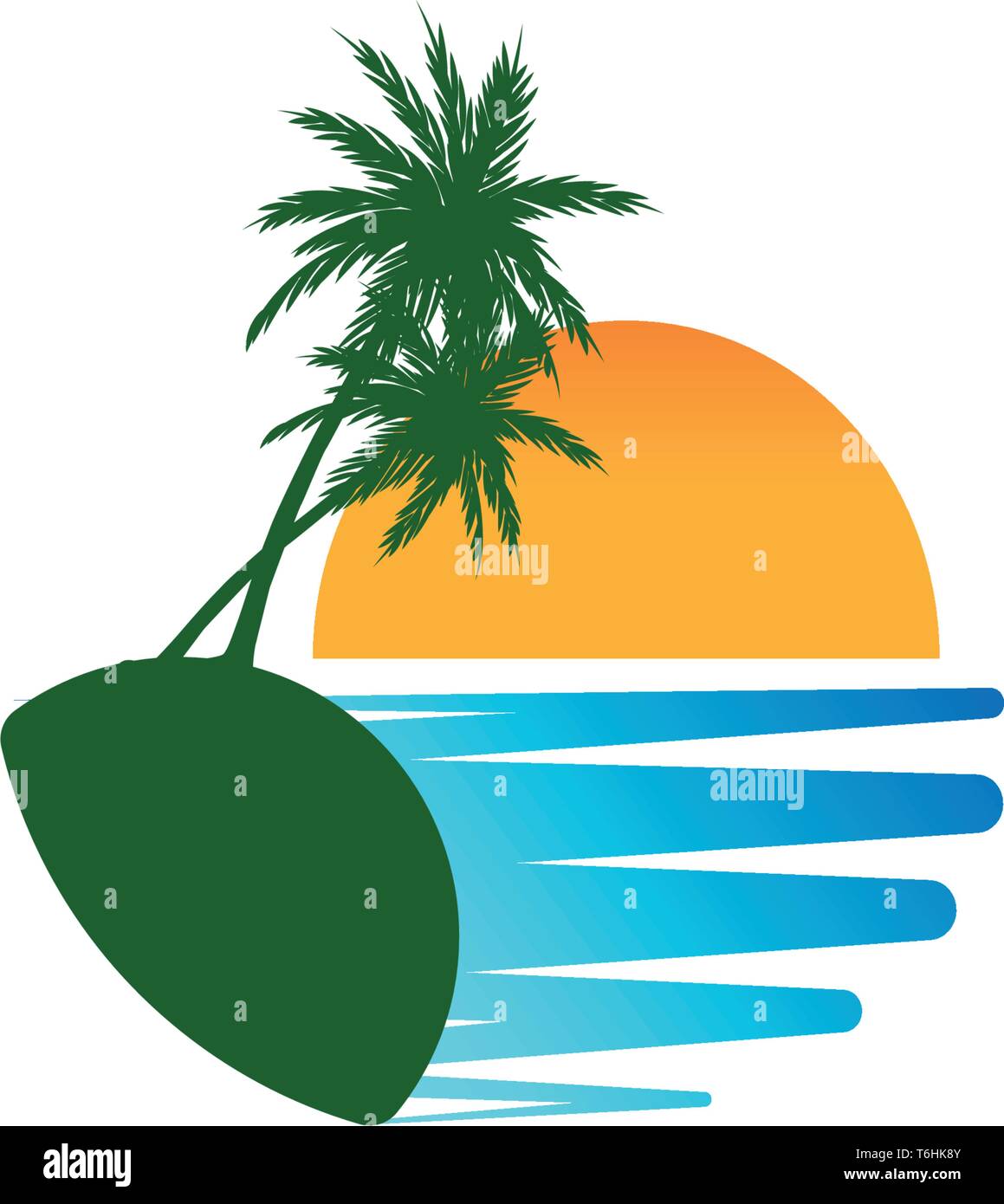beach sunset logo design vector icon element, sunset logo concept ...
