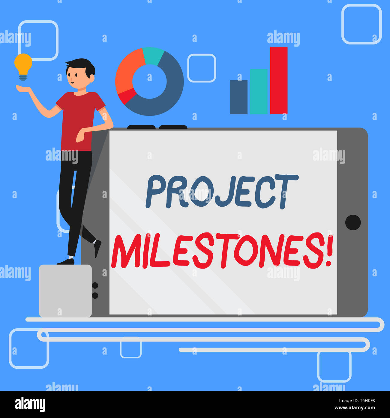 Handwriting text Project Milestones. Conceptual photo duration that