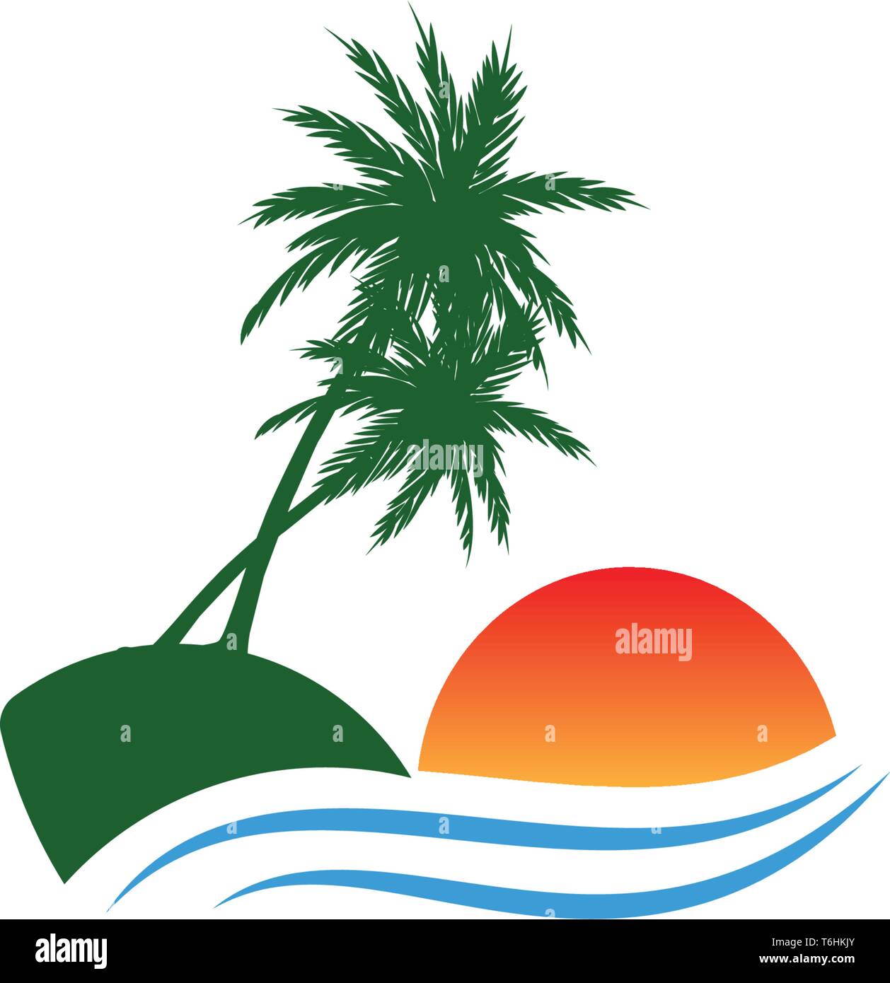 beach sunset logo design vector icon element, sunset logo concept ...