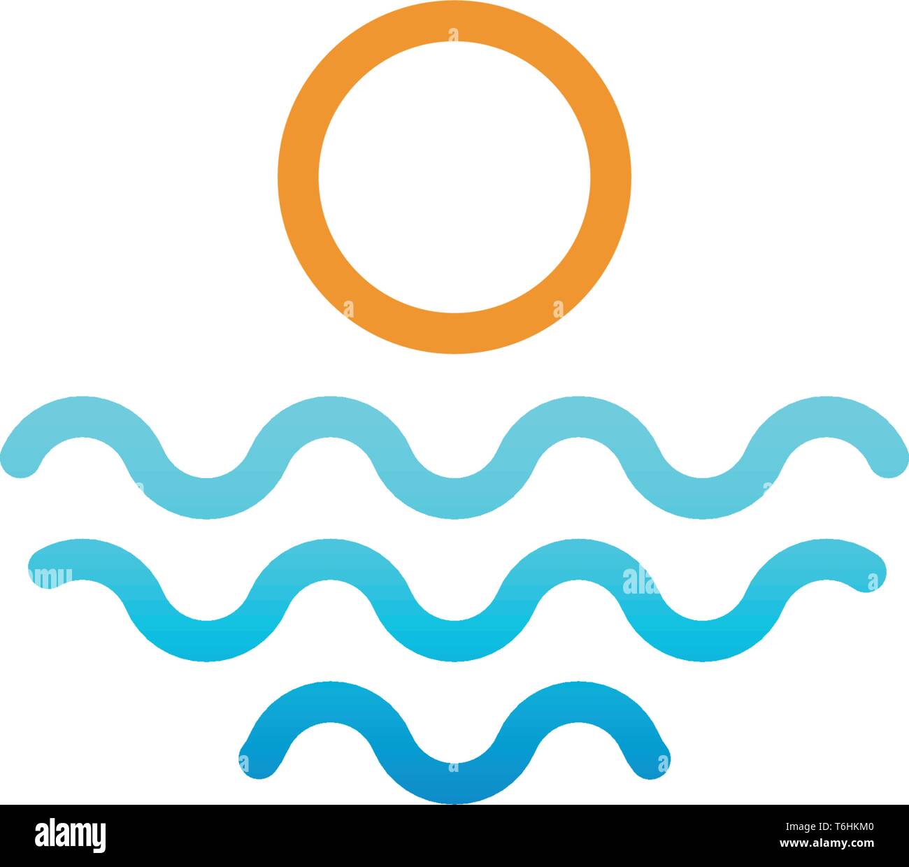 beach sunset logo design vector icon element, sunset logo concept ...