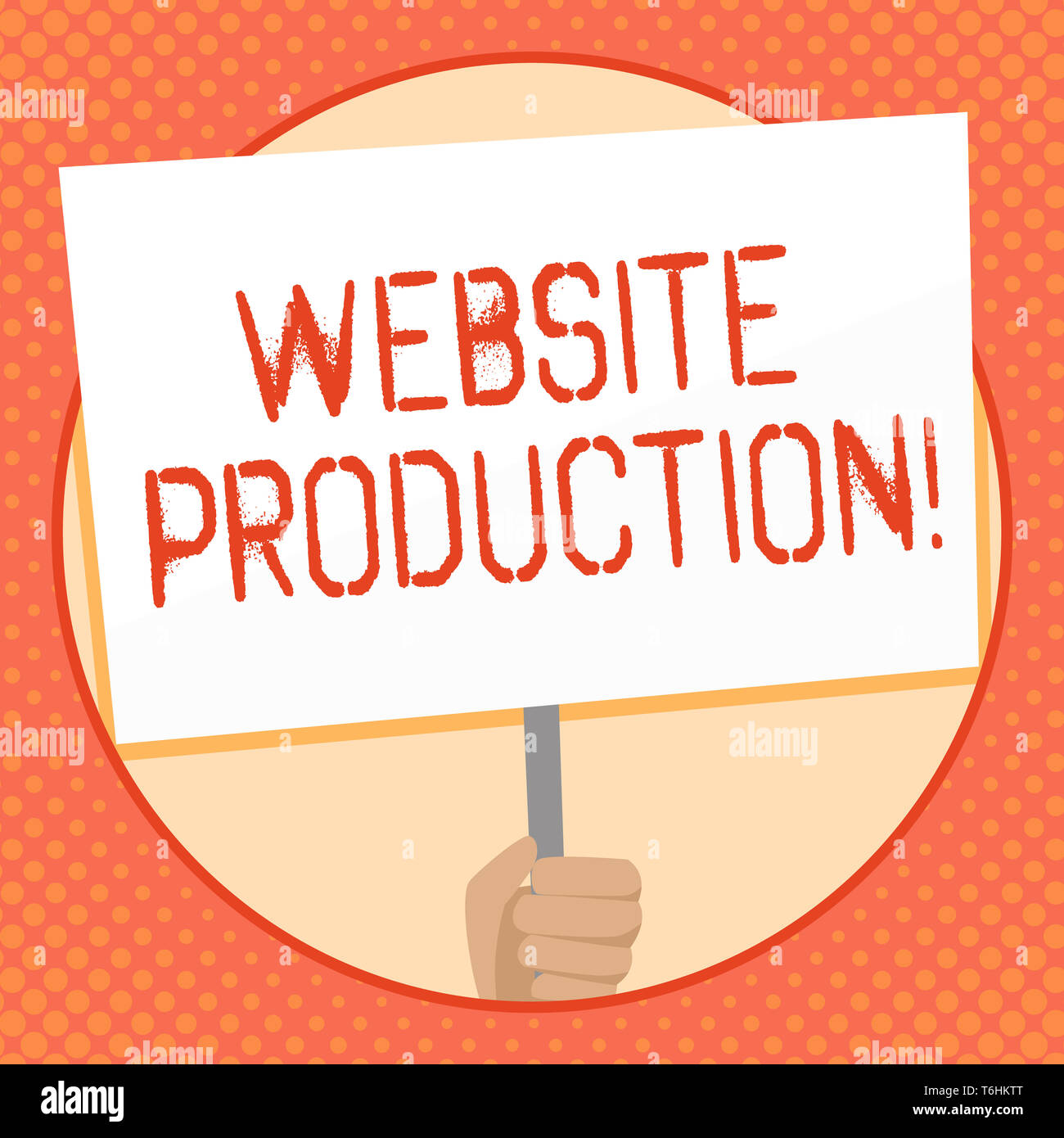 Writing note showing Website Production. Business concept for process ...