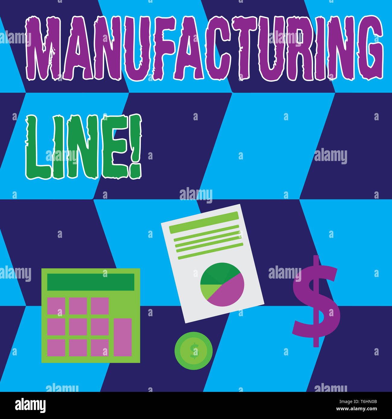 Text sign showing Manufacturing Line. Business photo text set of sequential operations established in a factory Computing Dollar Investment in Gold an Stock Photo