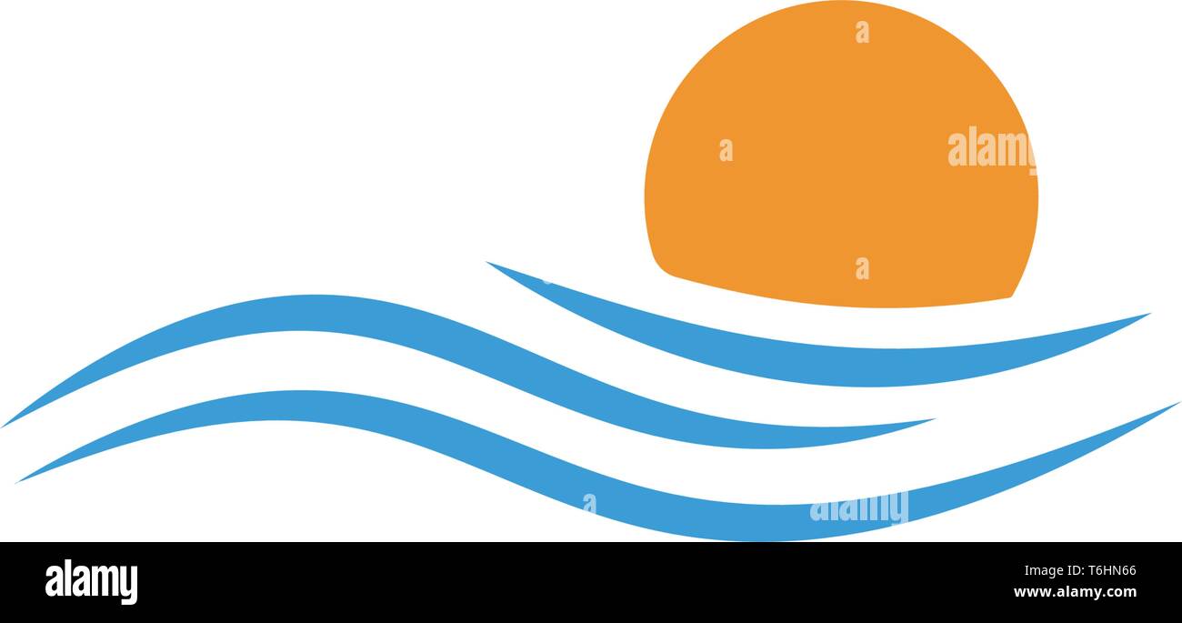 beach sunset logo design vector icon element, sunset logo concept ...
