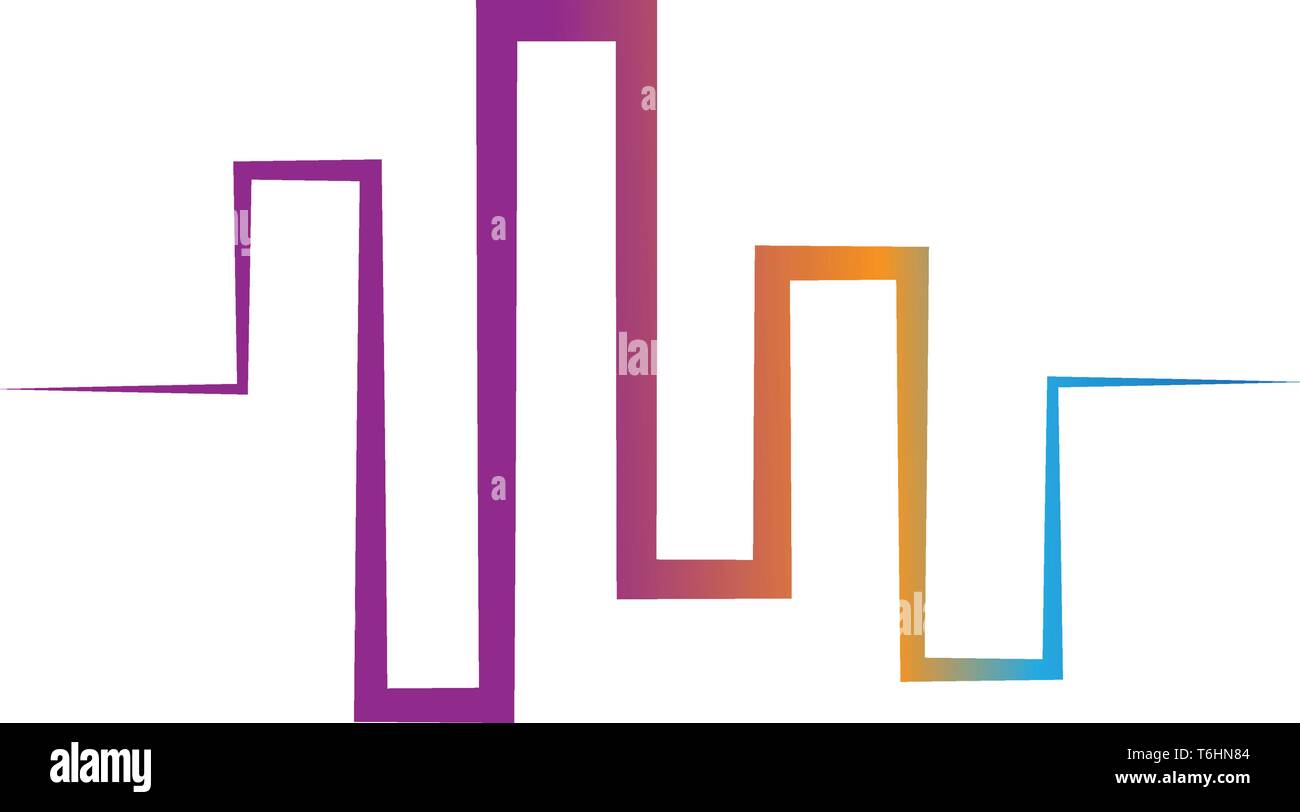 sound wave ilustration logo and vector icon template Stock Vector