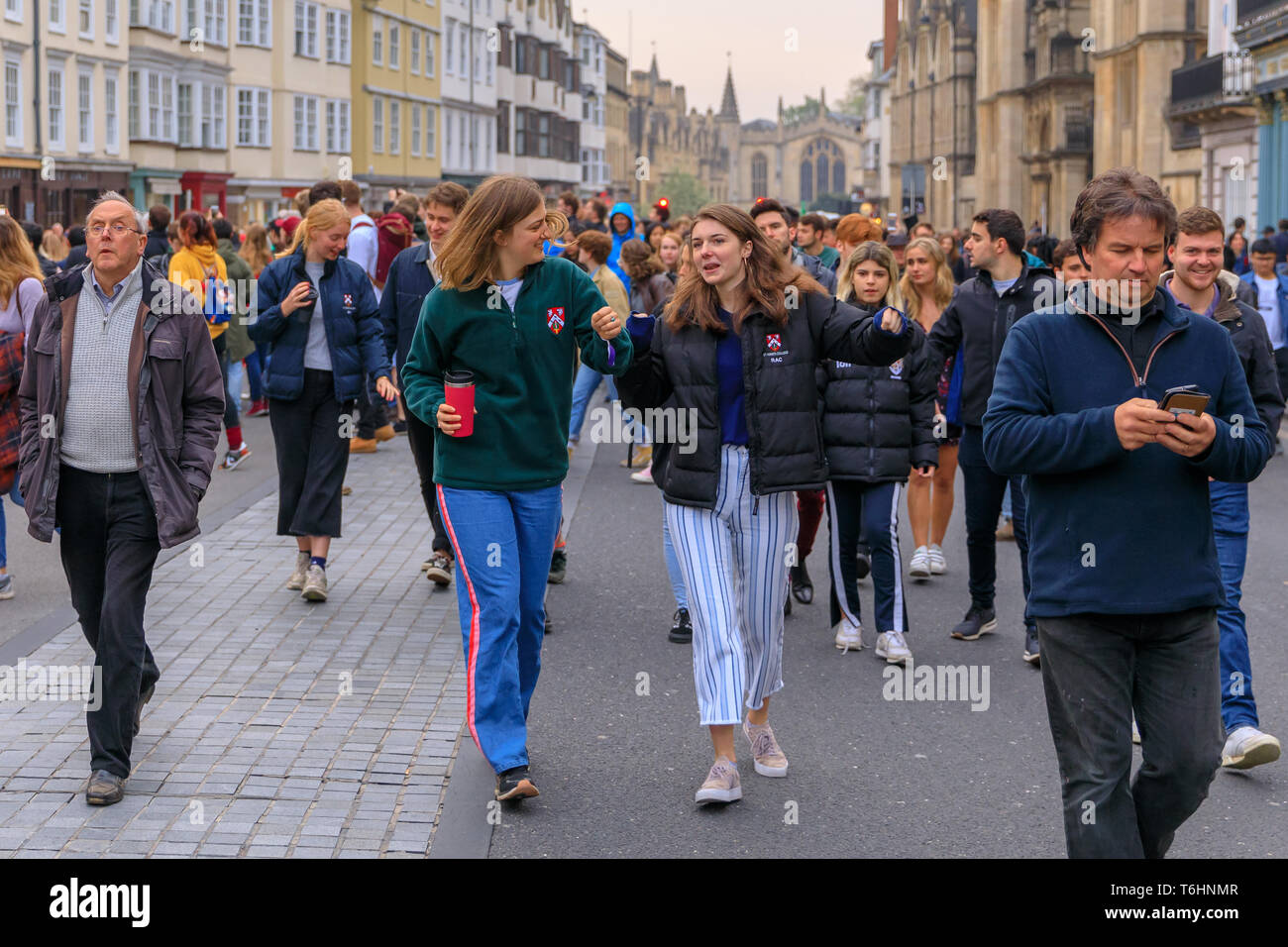 Oxford, UK. 1st May, 2019.  People dancing away from May Day celebrations. Stock Photo