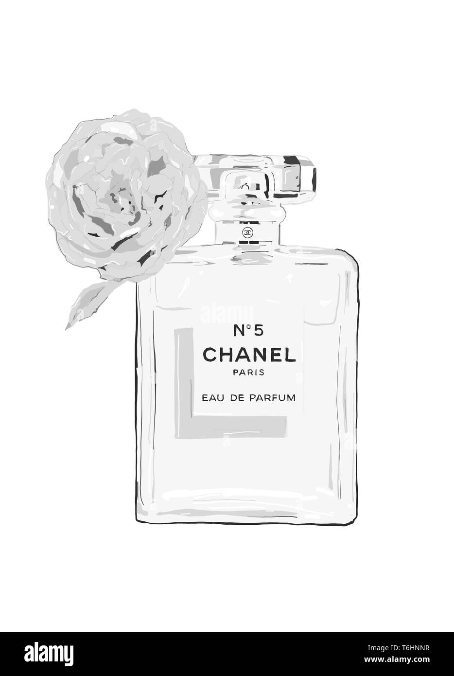 Chanel No. 5 Coco Mademoiselle Perfume, chanel, watercolor