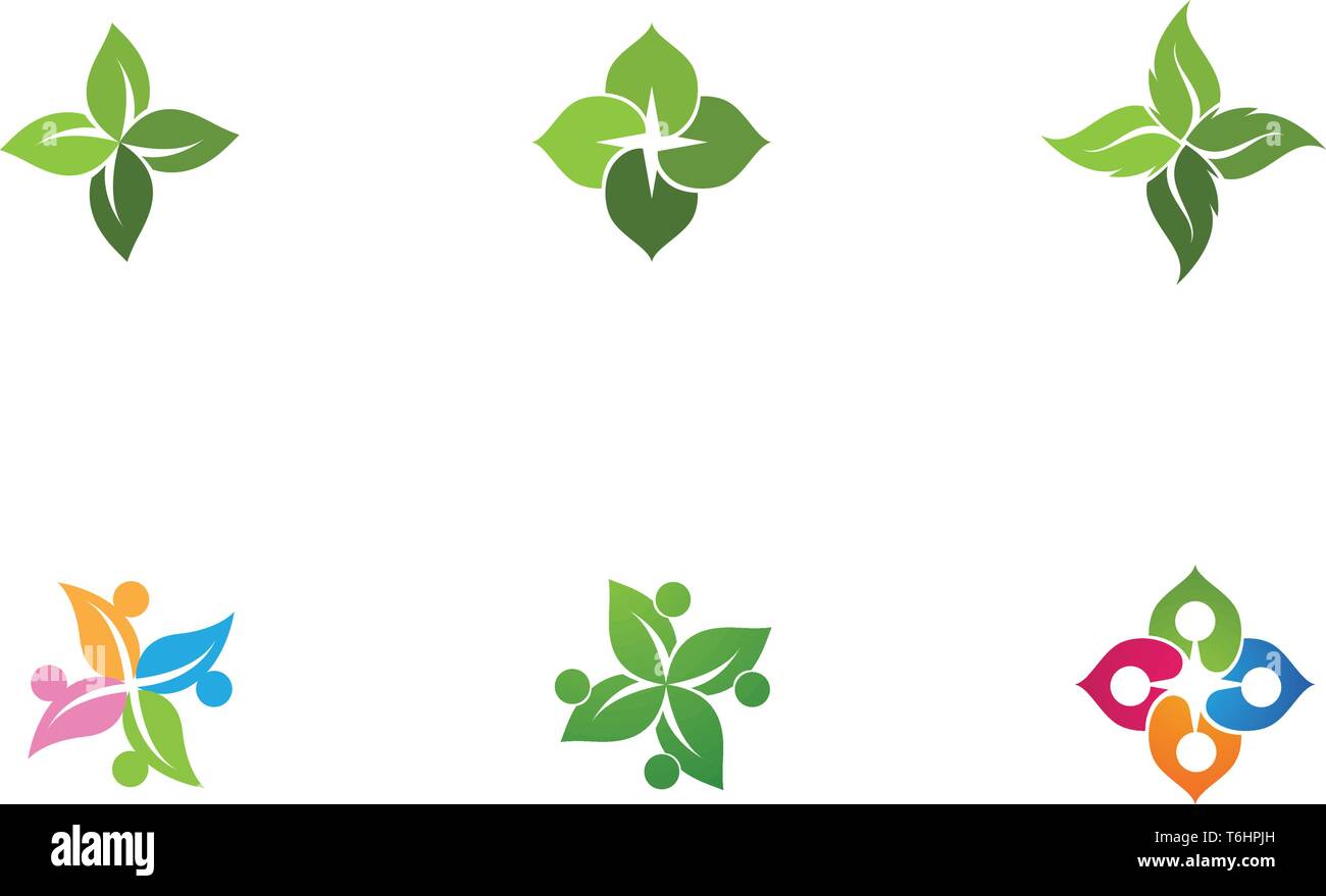Leaf green nature logo and symbol health Stock Vector Image & Art - Alamy