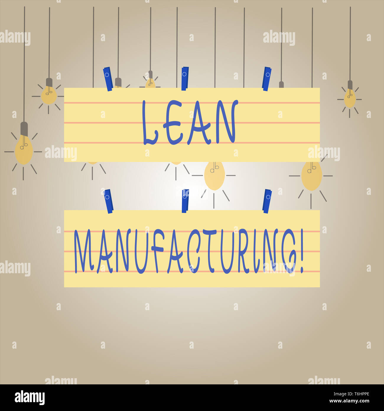 Paper Lean Writing note showing Lean Manufacturing. Business concept for focus on ...