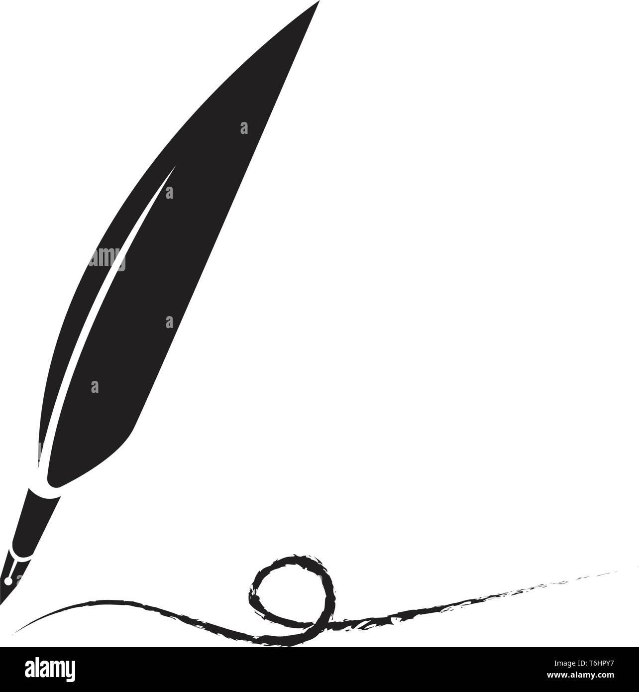 Feather pen write sign logo template app icons Stock Vector Image & Art ...