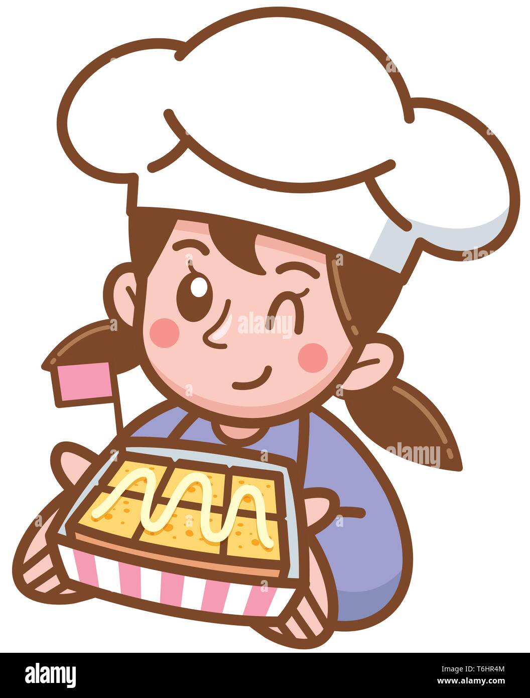 Vector illustration of Cartoon baker presenting toast Stock Vector Image & Art Alamy