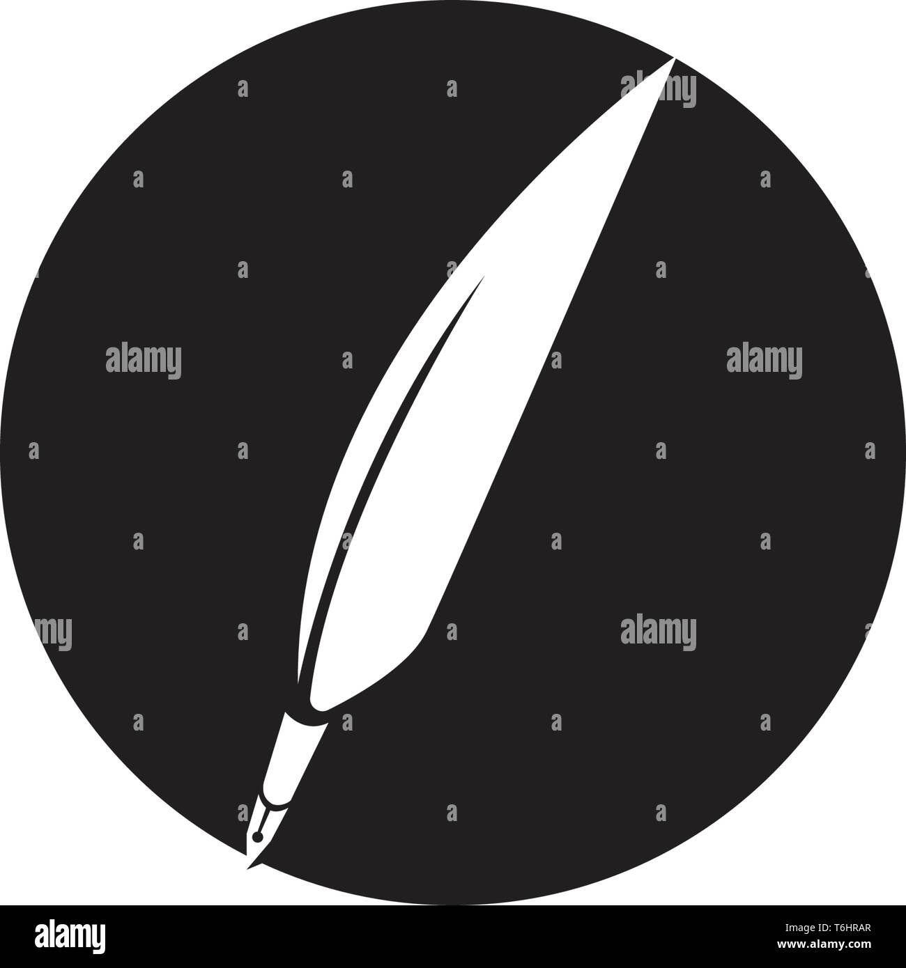 Feather pen write sign logo template app icons Stock Vector Image & Art ...