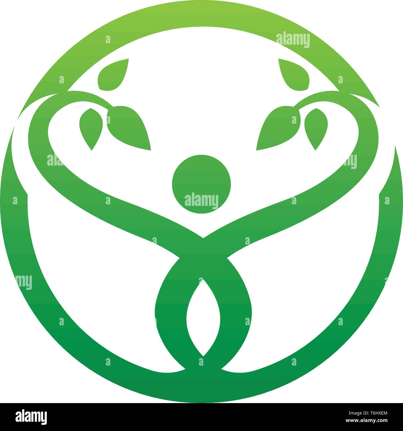 Tree green people identity card vector logo Stock Vector