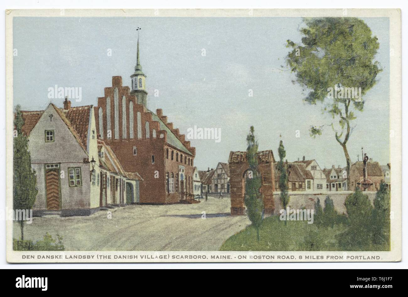 Detroit Publishing Company vintage postcard of the Danish Village in