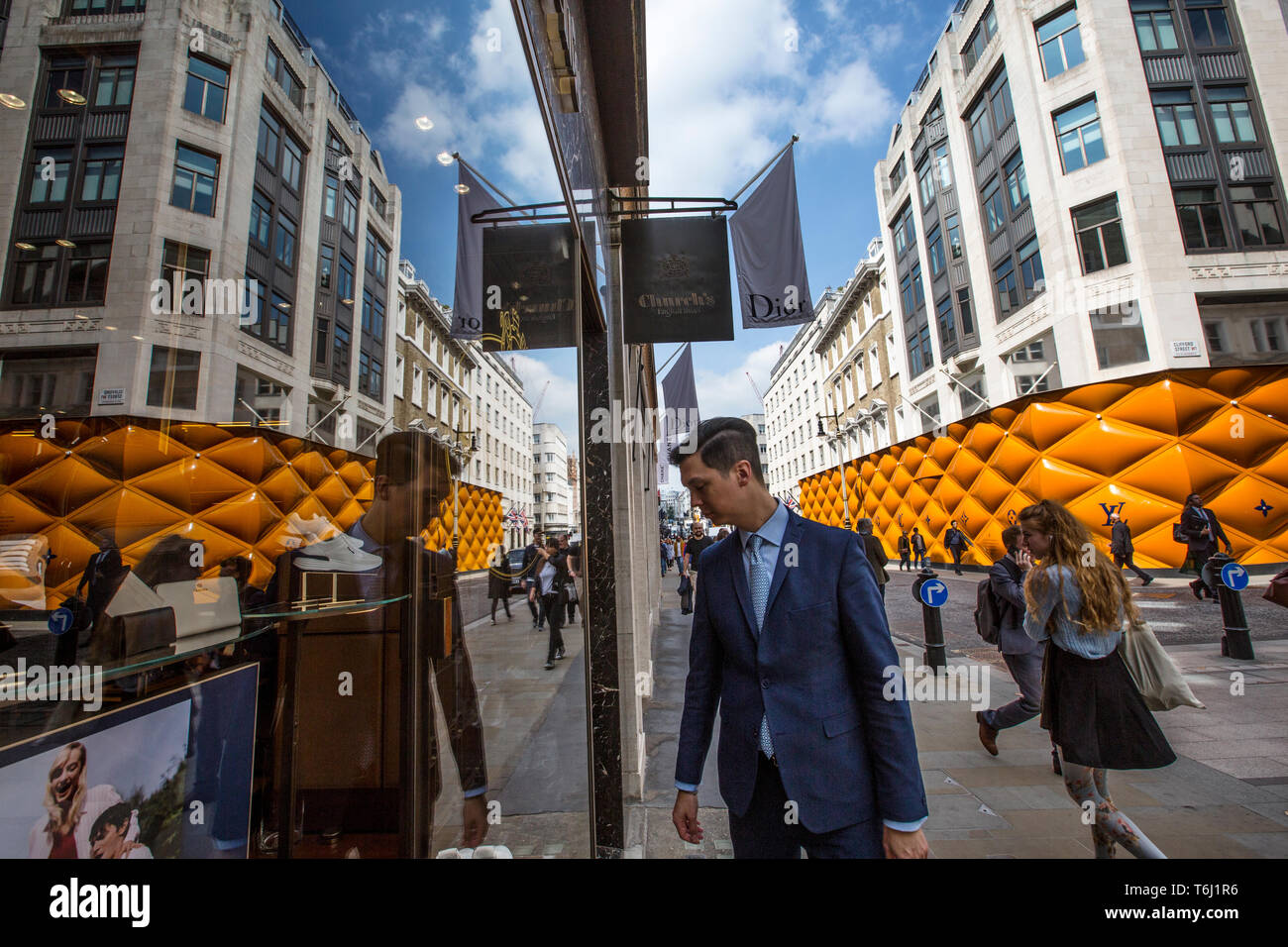 New Bond Street, luxury shopping street in central London, England, United Kingdom Stock Photo