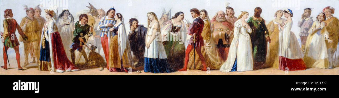 A Procession of Shakespeare Characters, unknown artist, c. 1840 Stock Photo