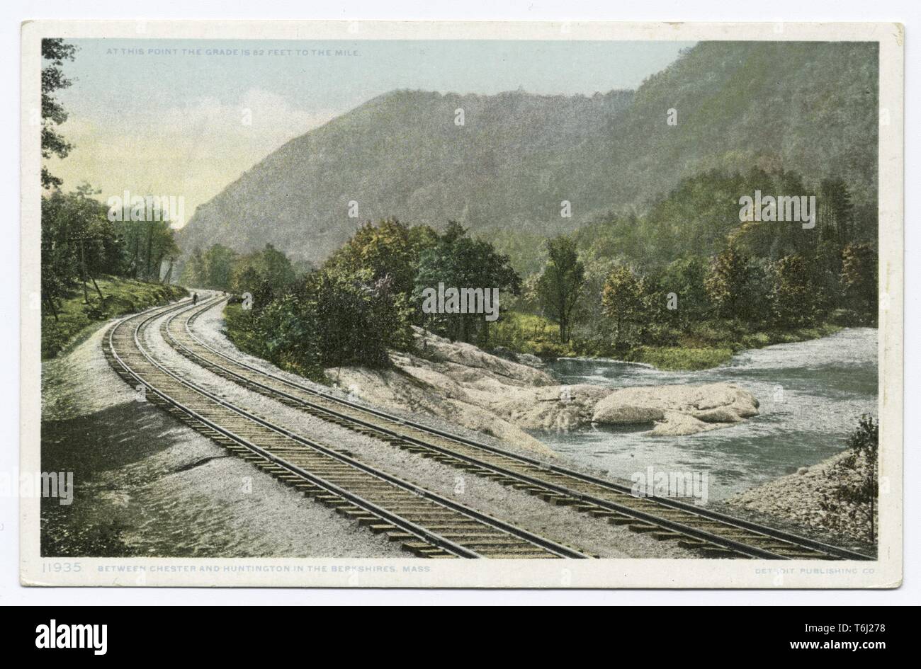 Detroit Publishing Company vintage postcard depicting the train tracks
