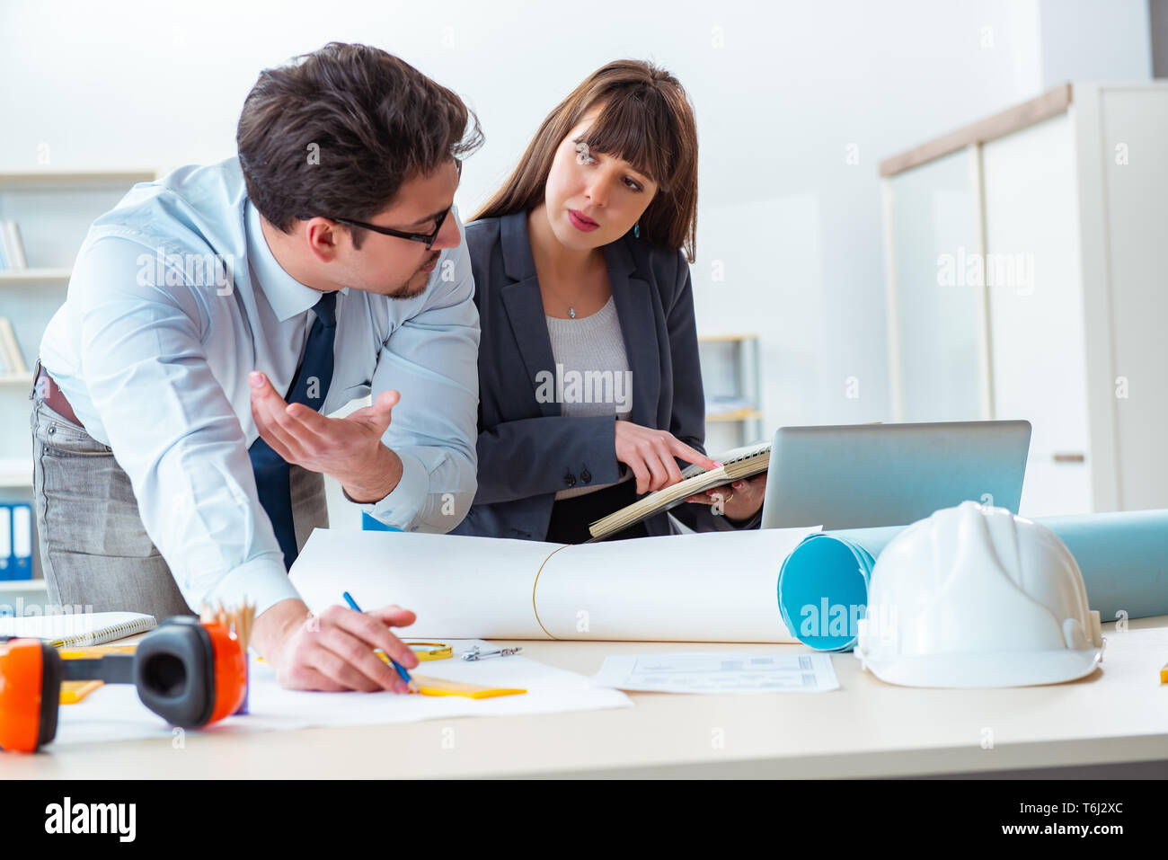Engineers working on new project Stock Photo