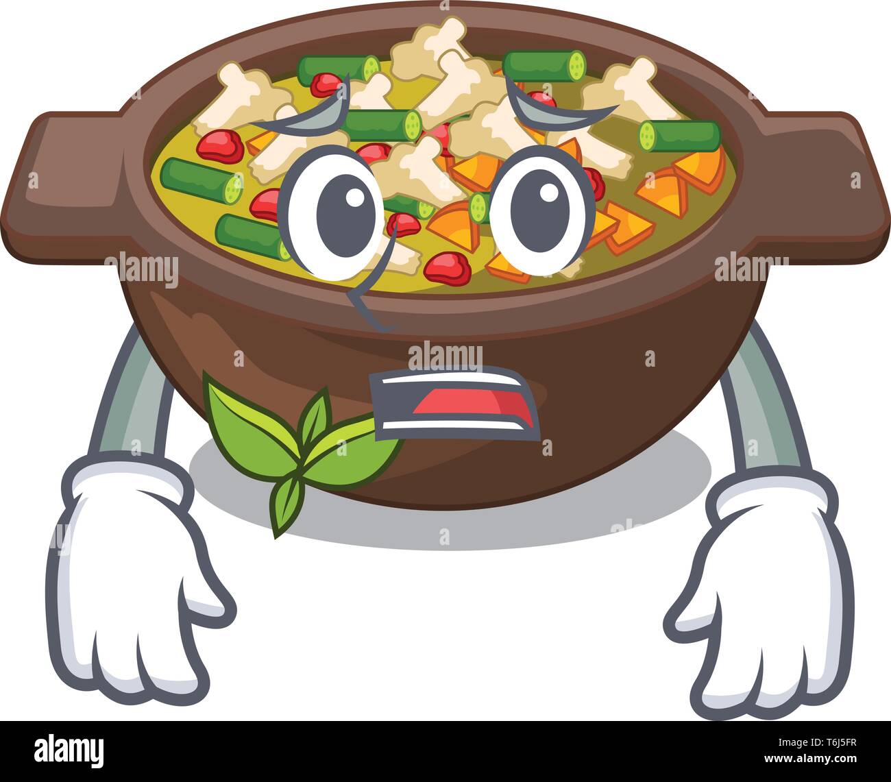 Frying Afraid Afraid fried minestrone in the cup character Stock Vector Image & Art ...