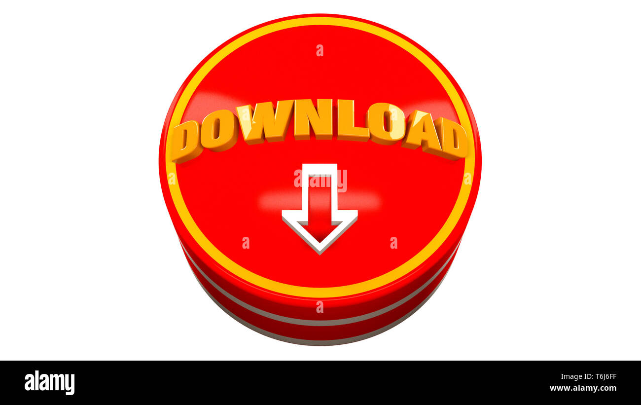 3d render. Download icon 3d concept Stock Photo