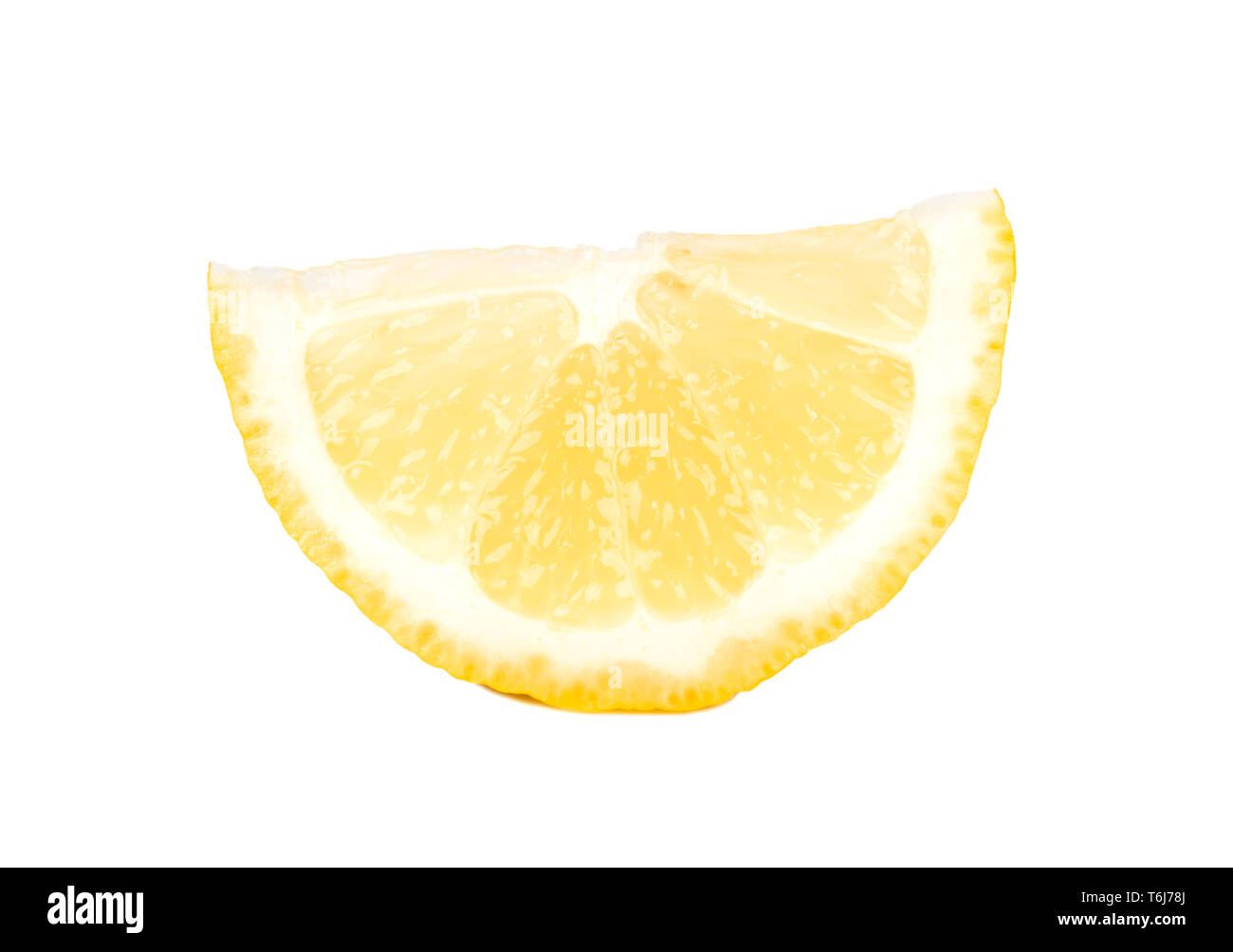 Juicy slice of lemon fruit isolated on white background Stock Photo - Alamy