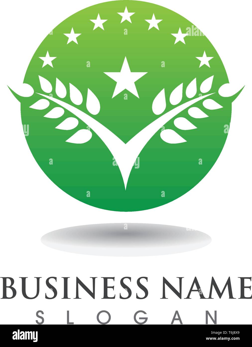 Tree green people identity card vector logo template Stock Vector