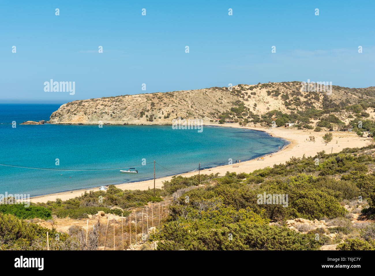 The beach of Sarakiniko on Gavdos Stock Photo