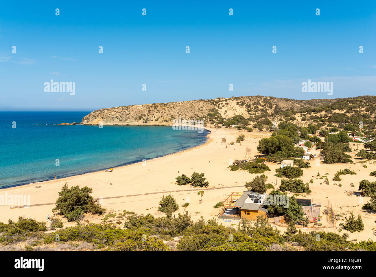 The beach of Sarakiniko on Gavdos Stock Photo