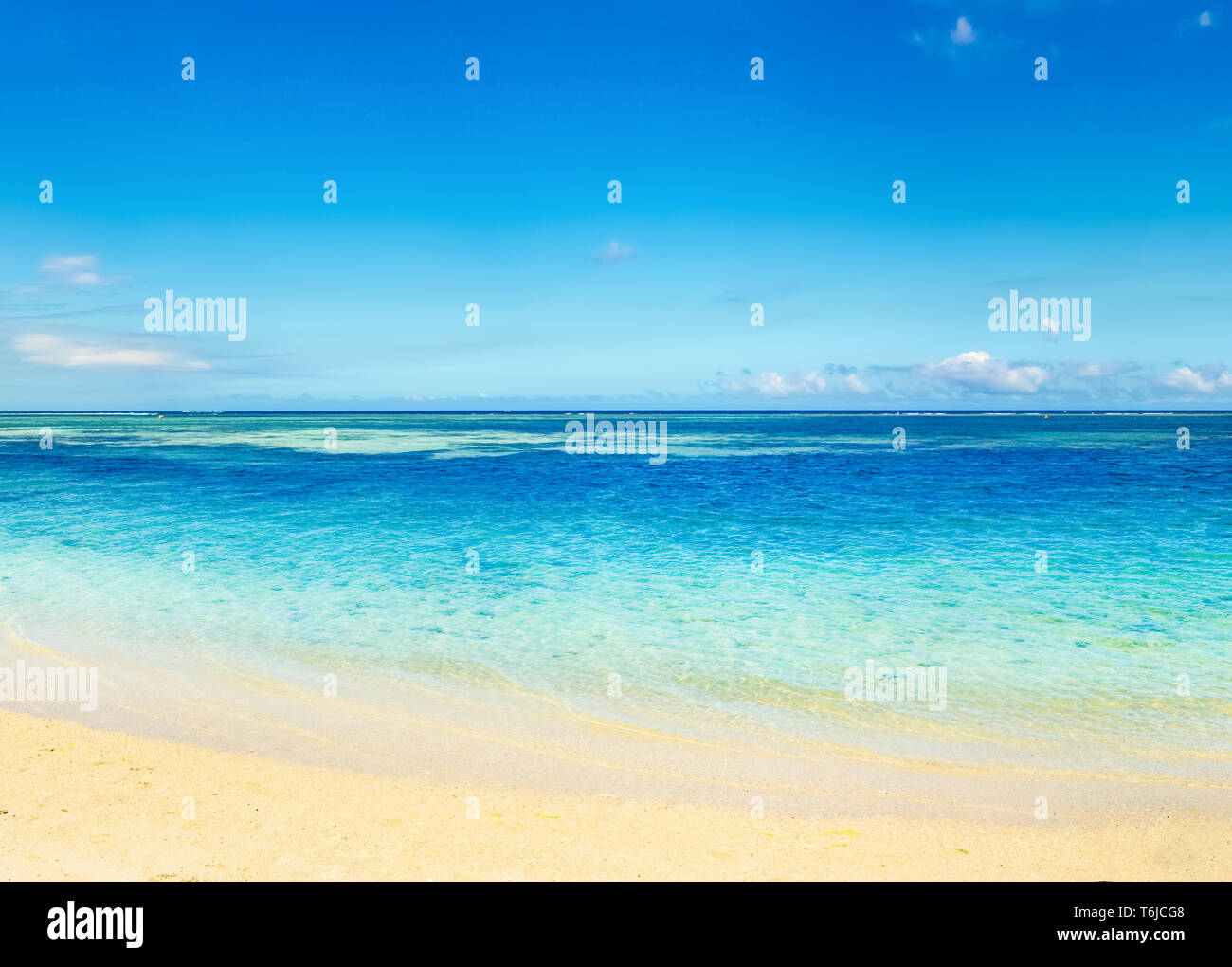 Sandy tropical beach. Beautiful landscape. Stock Photo