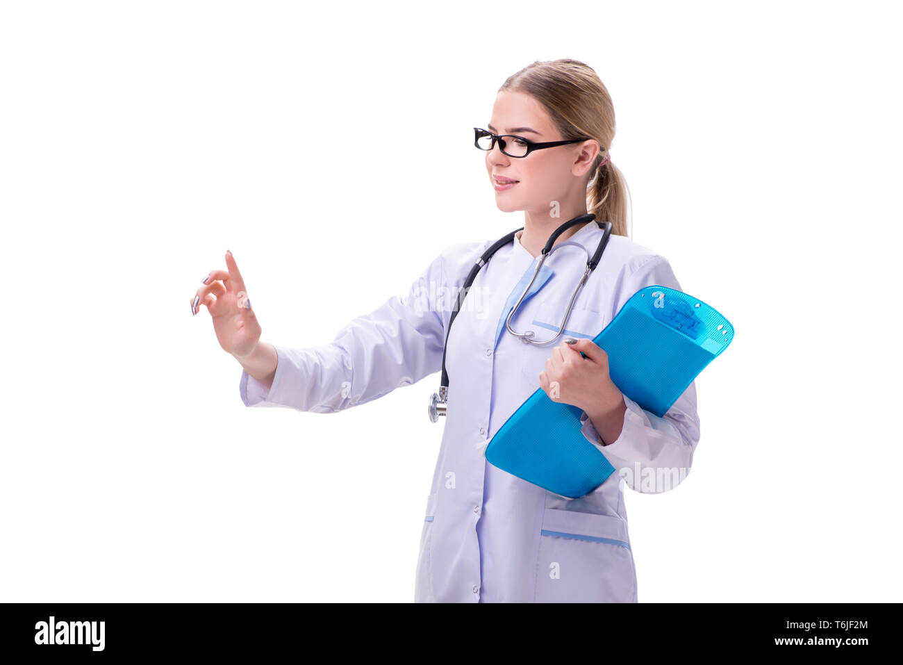 Young woman doctor isolated on white background Stock Photo - Alamy