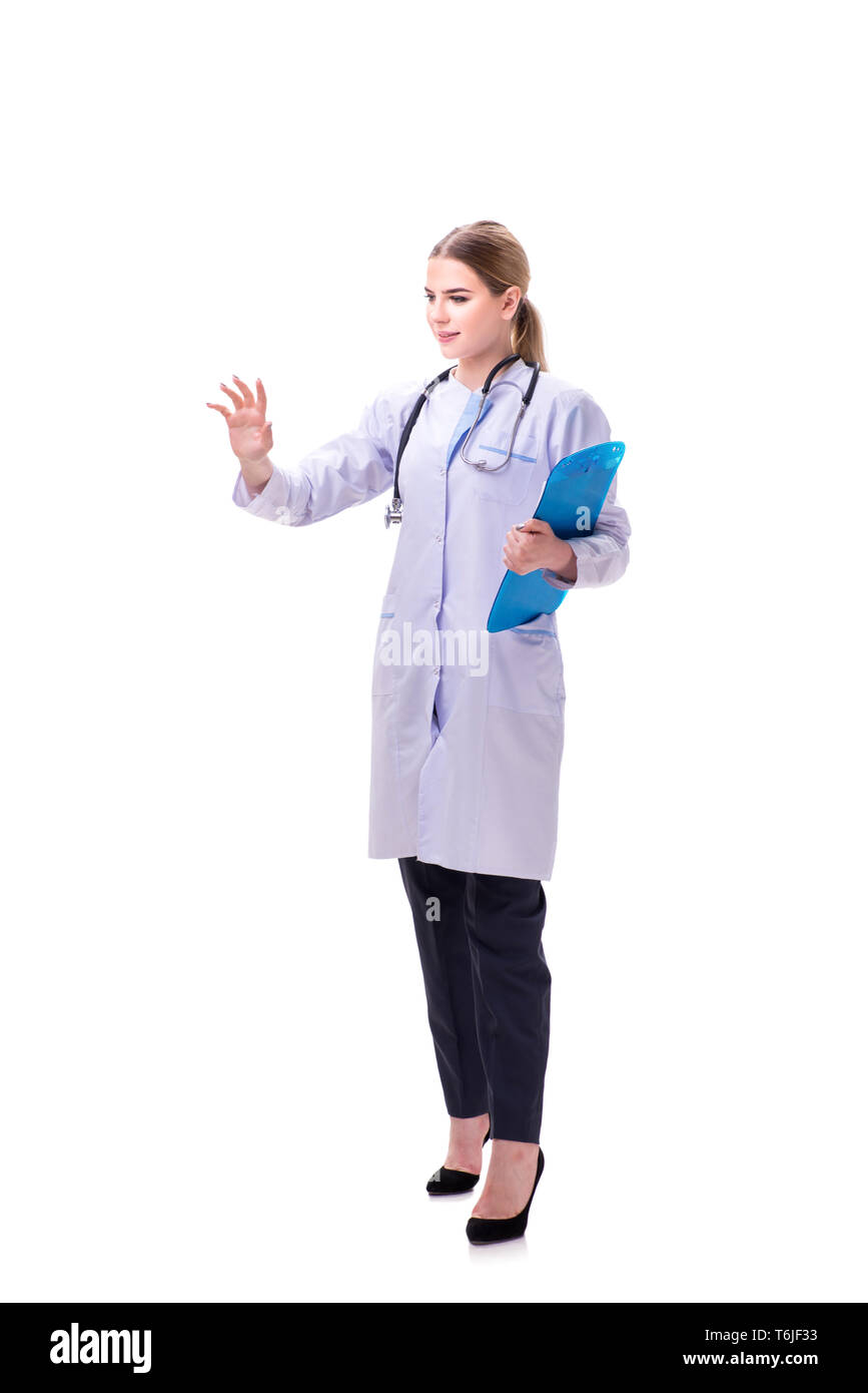 Young woman doctor isolated on white background Stock Photo - Alamy
