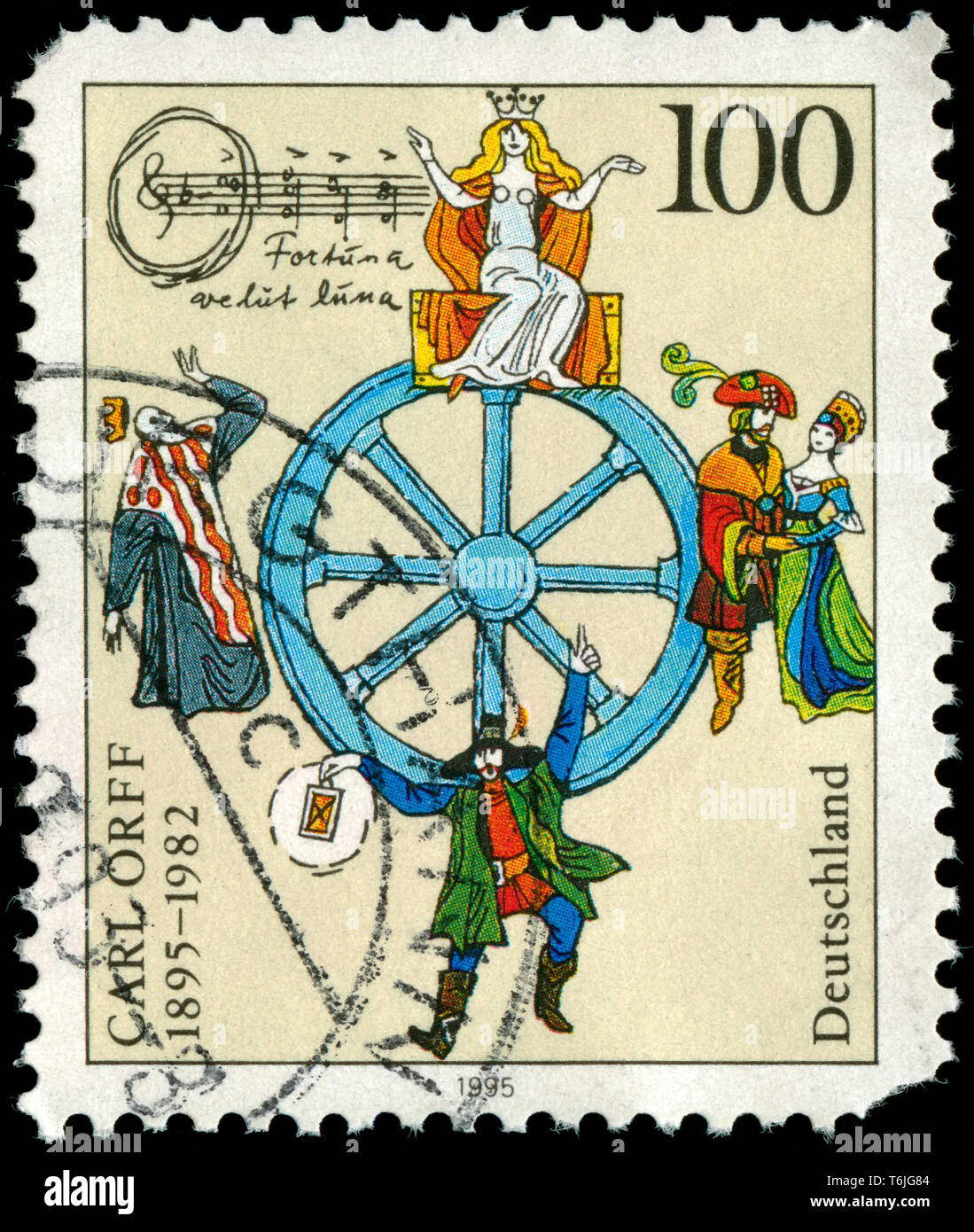 Postage stamp from the Federal Republic of Germany in the Birth Centenary of Carl Orff series issued in 1995 Stock Photo