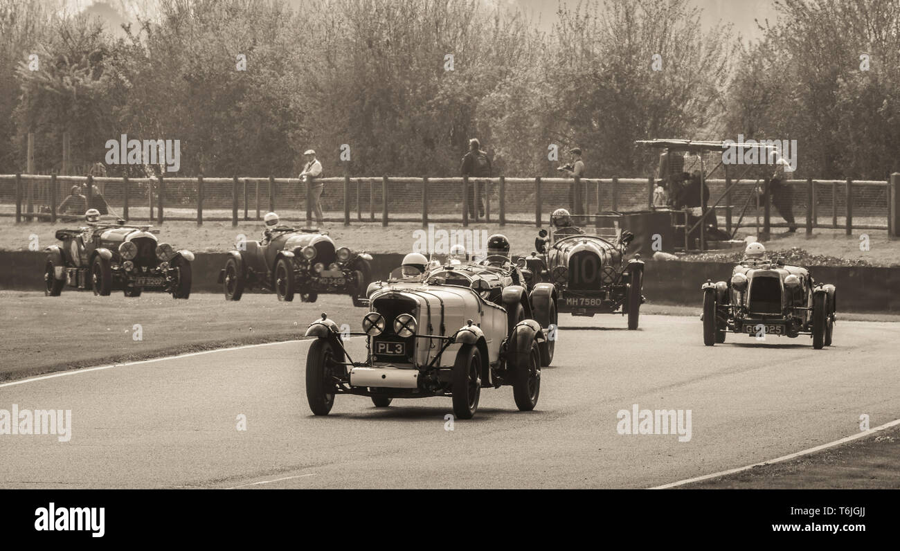 1929 Talbot AV90 with driver John Polson during the John Duff Trophy race at the 77th Goodwood GRRC Members Meeting, Sussex, UK. Stock Photo