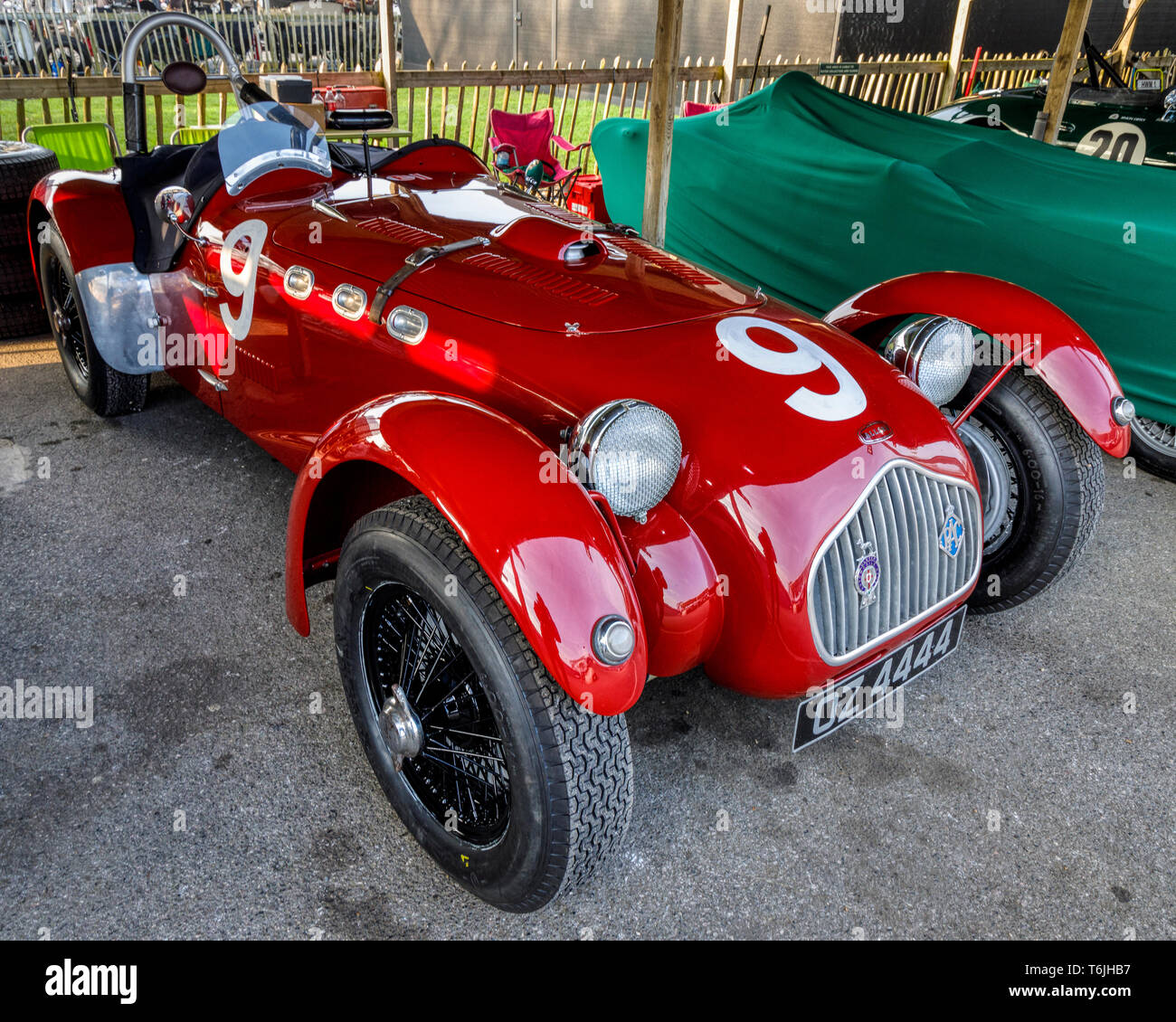 1952 Allard J2, Peter Collins Trophy entrant, in the paddock at the 77th Goodwood Members Meeting, Sussex, UK. Stock Photo