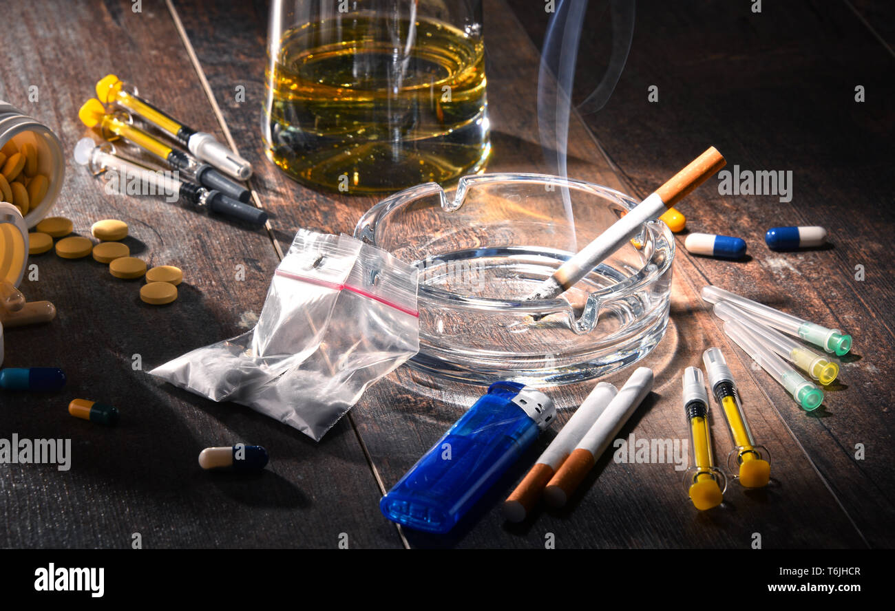 Addictive substances Stock Photo