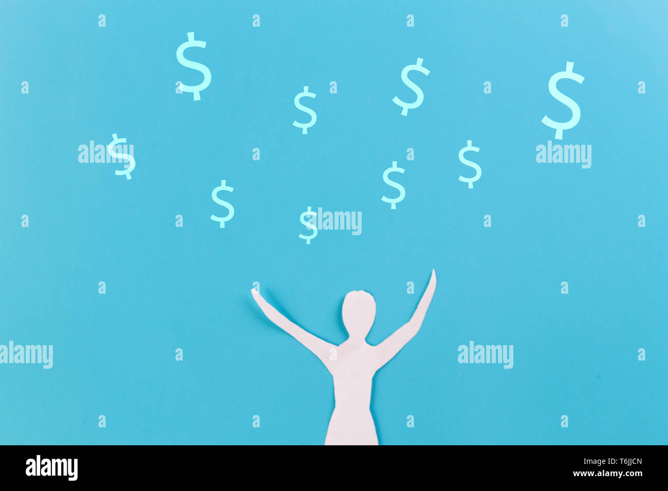 It's raining money concept. paper art Stock Photo - Alamy