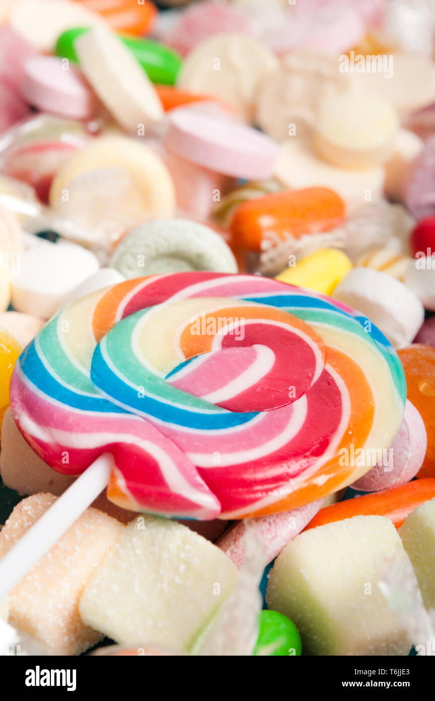 Colorful lollipop sweet candies hi-res stock photography and images - Alamy