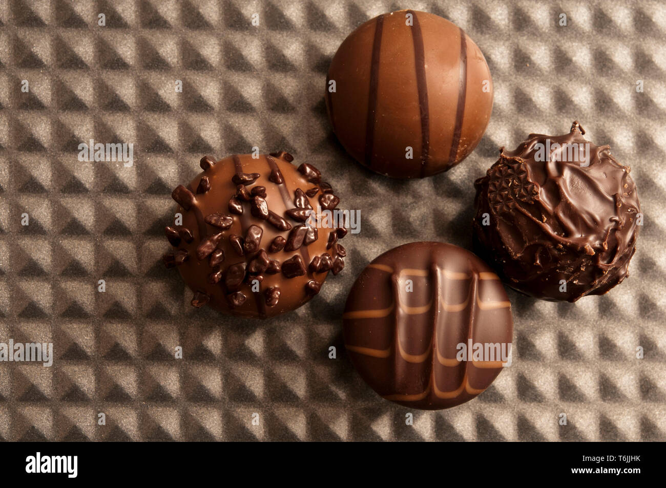 Belgian chocolate pralines or bonbons Stock Photo