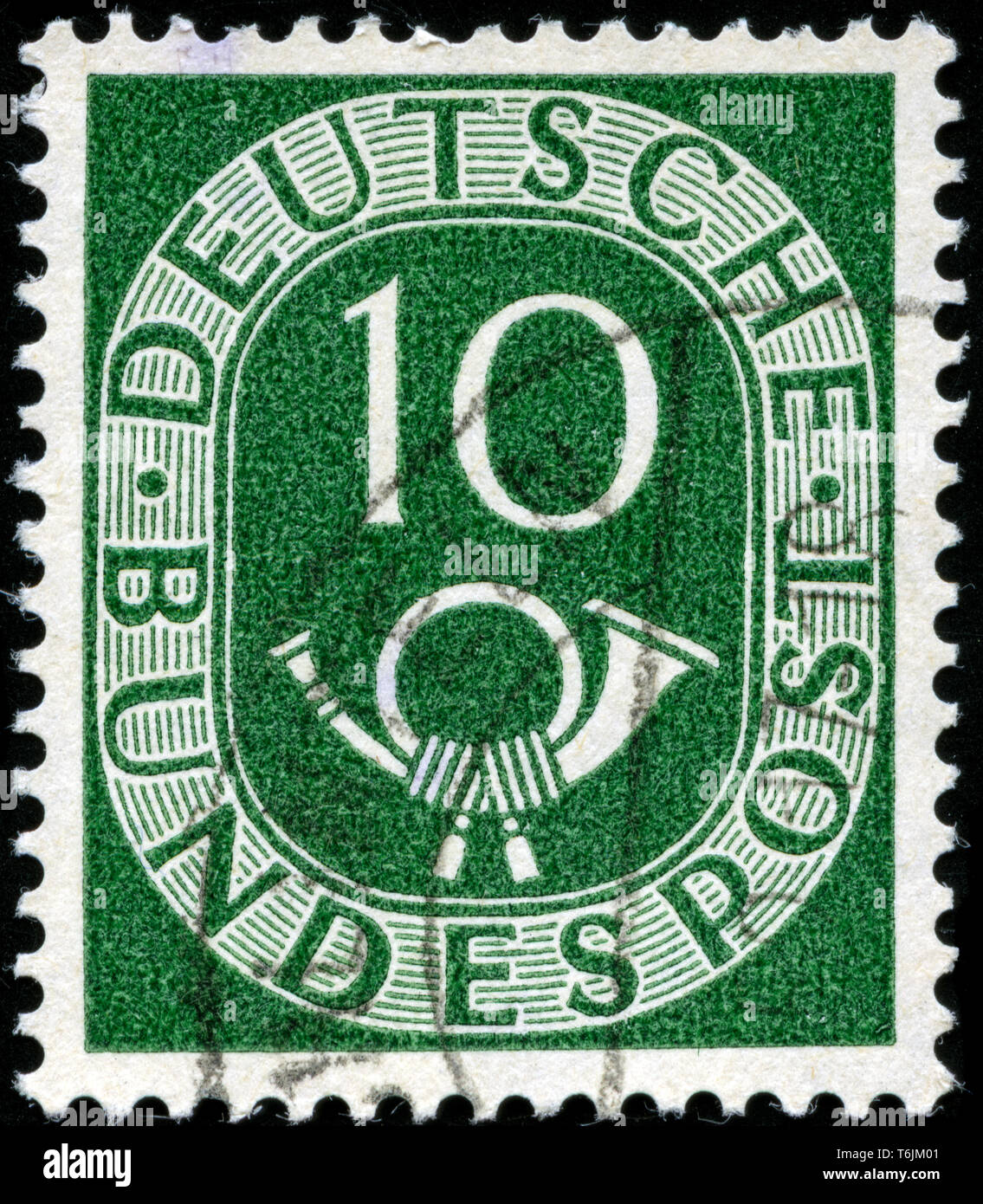 Postage stamp from the Federal Republic of Germany in the Posthorn series issued in 1951 Stock Photo