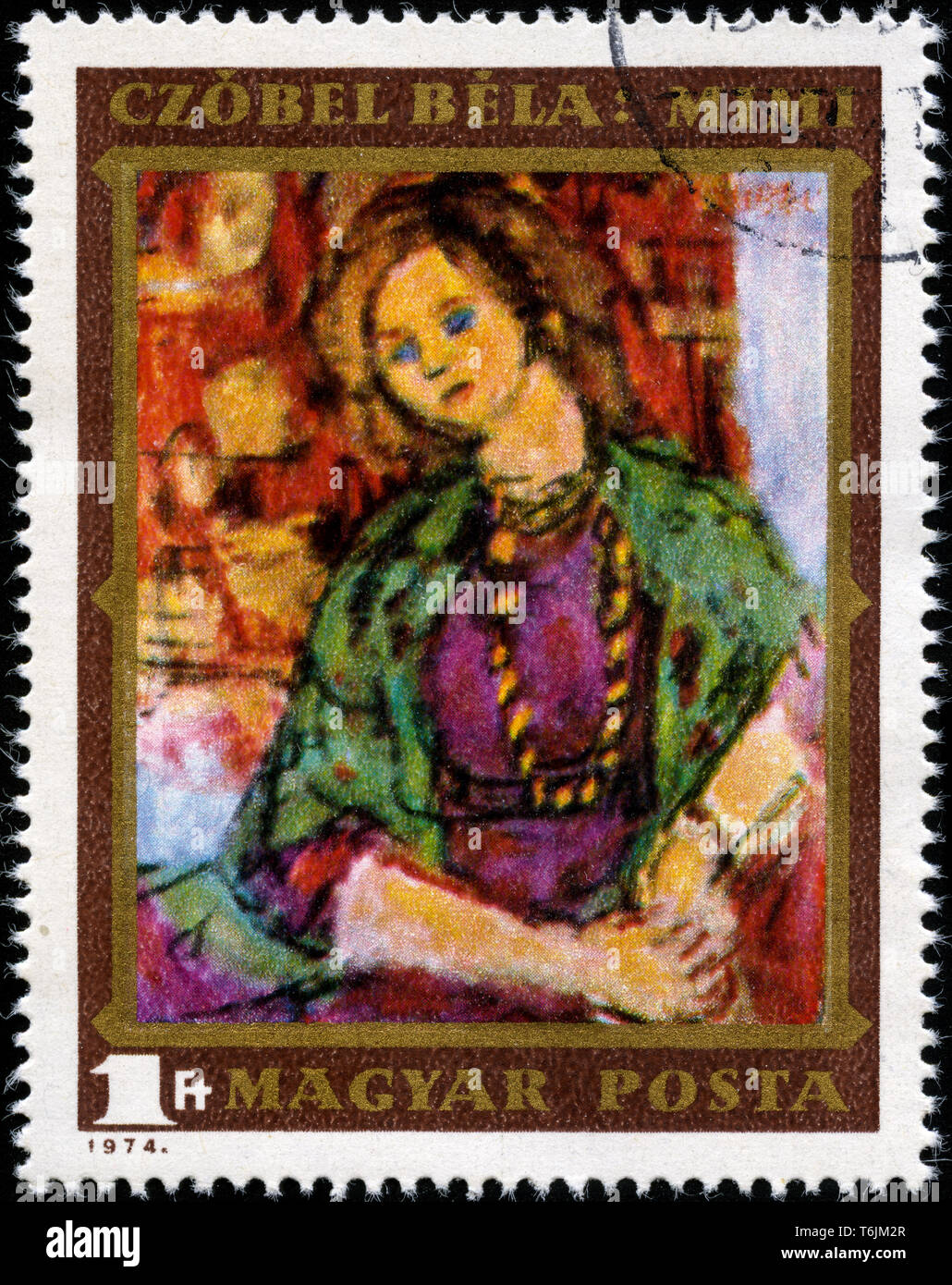 Postage stamp from Hungary in the Paintings series issued in 1974 Stock Photo