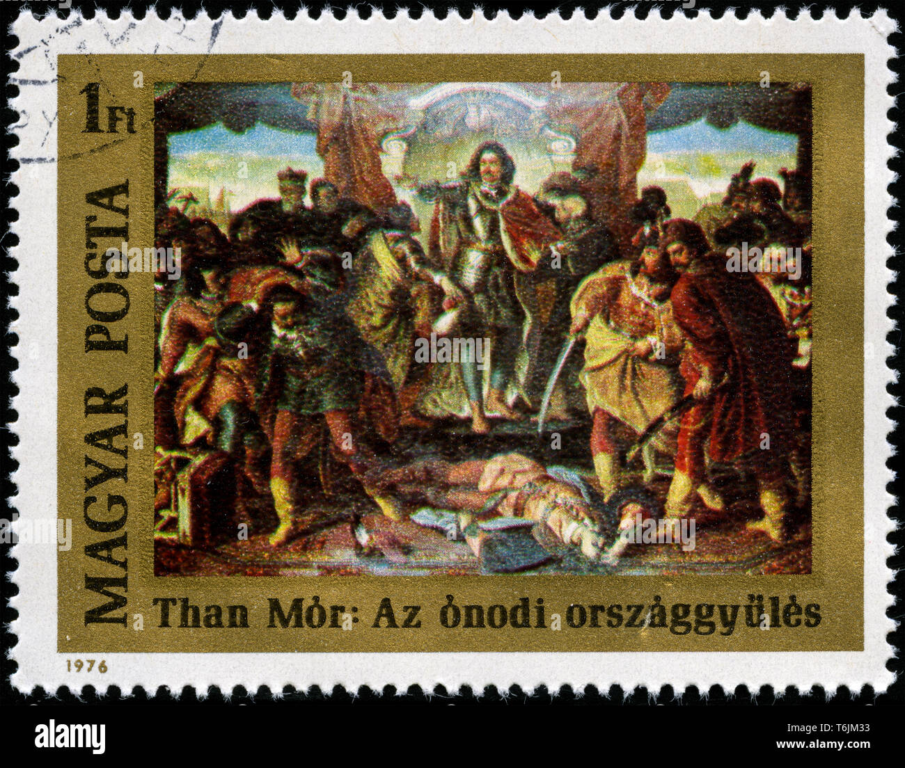 Postage stamp from Hungary in the 300th birth anniversary of Ferenc Rakoczi II series issued in Stock Photo