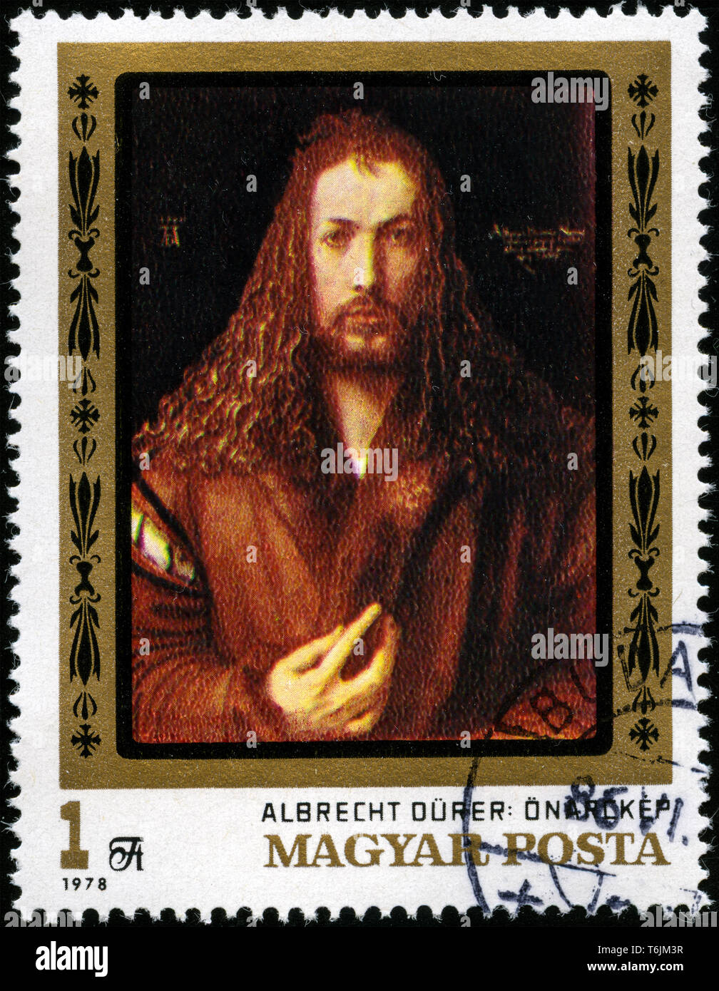 Postage stamp from Hungary in the 450th Death Anniversary of Dürer series issued in 1979 Stock Photo