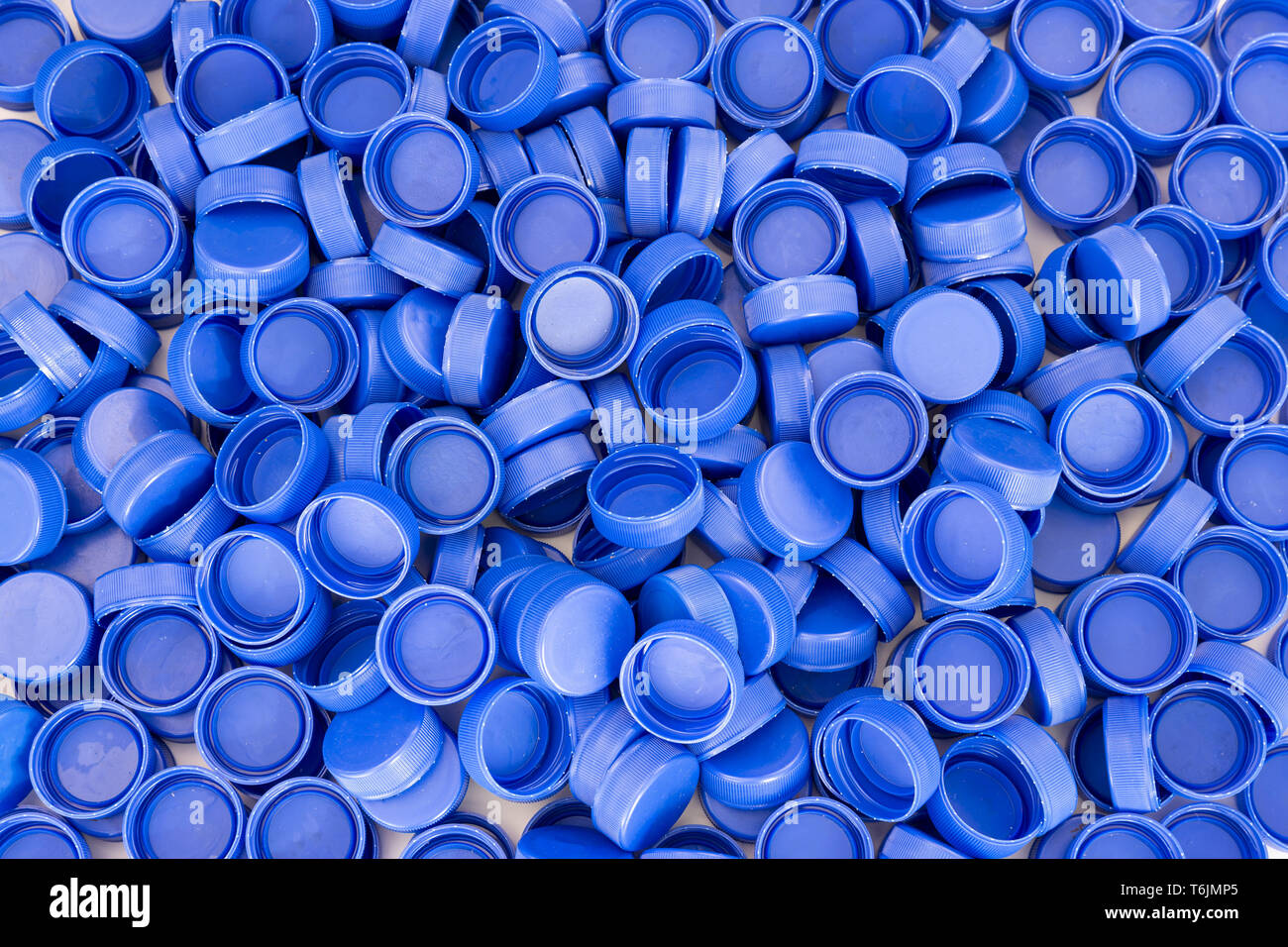 Blue plastic bottle caps Stock Photo Alamy